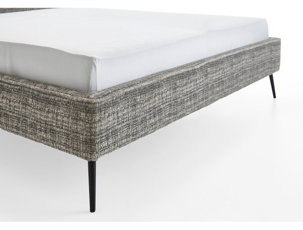 Тъмнозелено двойно легло 180x200 cm тапицирано без ламелно дъно Infinity – Meise Möbel