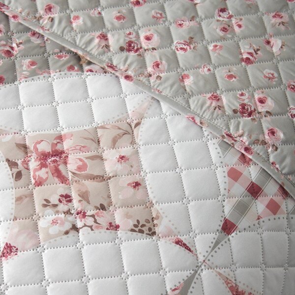 Зелено капитонирано покривало за легло 220x230 cm Pinsonic Patchwork – Catherine Lansfield