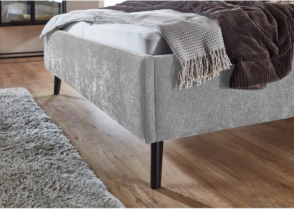 Сиво двойно легло 180x200 cm тапицирано без ламелно дъно Nova – Meise Möbel