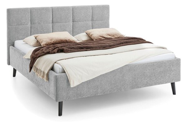 Сиво двойно легло 180x200 cm тапицирано без ламелно дъно Nova – Meise Möbel
