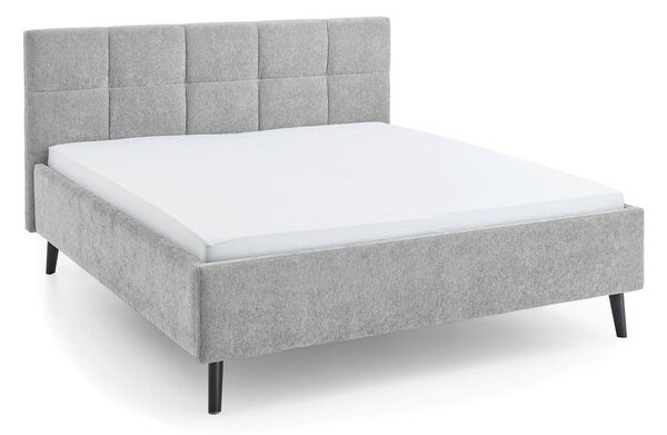 Сиво двойно легло 180x200 cm тапицирано без ламелно дъно Nova – Meise Möbel
