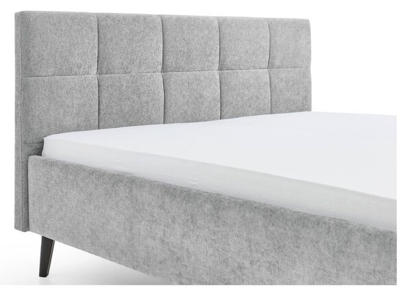 Сиво двойно легло 180x200 cm тапицирано без ламелно дъно Nova – Meise Möbel