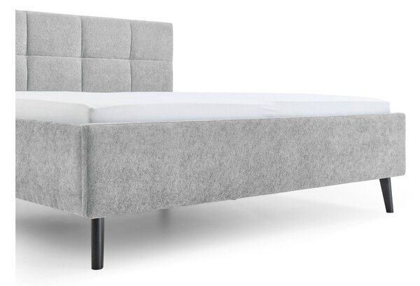 Сиво двойно легло 180x200 cm тапицирано без ламелно дъно Nova – Meise Möbel