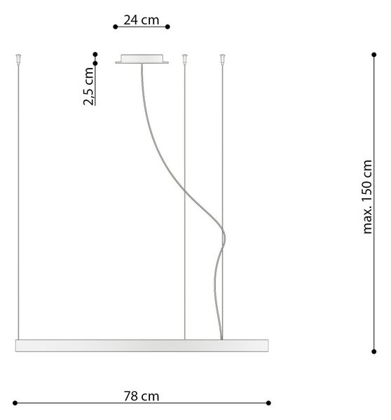 Черно алуминиево LED висящо осветително тяло ø 78 cm RIO – Thoro