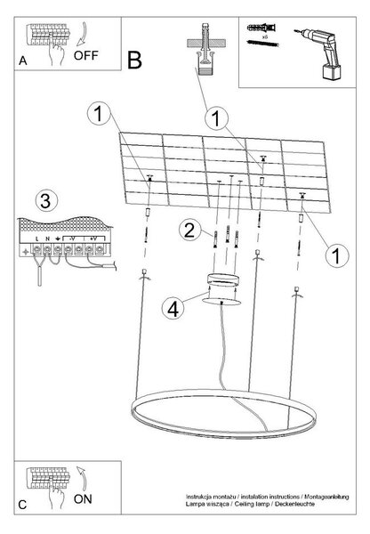 Черно алуминиево LED висящо осветително тяло ø 78 cm RIO – Thoro