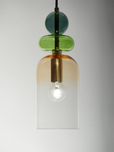 Стъклено висящо осветително тяло в златист цвят ø 11 cm Murano – Nova Luce
