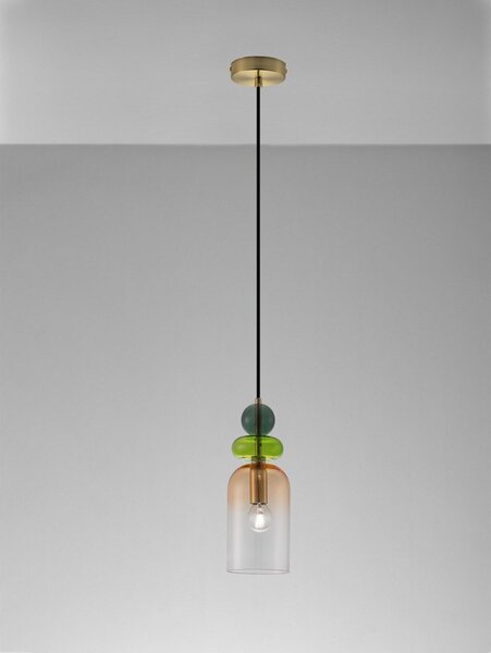 Стъклено висящо осветително тяло в златист цвят ø 11 cm Murano – Nova Luce