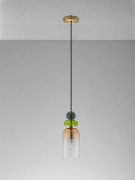 Стъклено висящо осветително тяло в златист цвят ø 11 cm Murano – Nova Luce