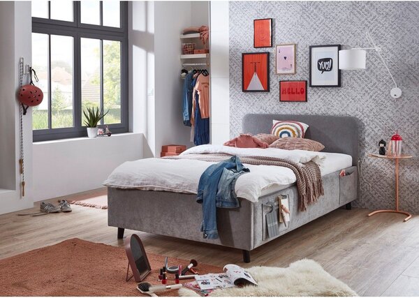 Сиво детско легло 120x200 cm без ламелно дъно Cosy – Meise Möbel