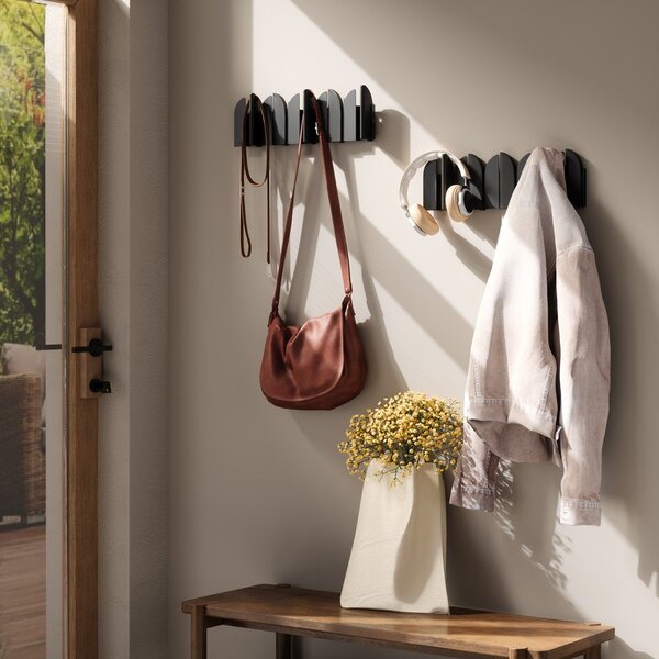 Матово черно стоманена стенна закачалка 43 cm Saloon – Umbra