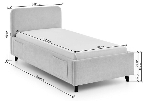 Бежово детско легло 90x200 cm без ламелно дъно Cosy – Meise Möbel