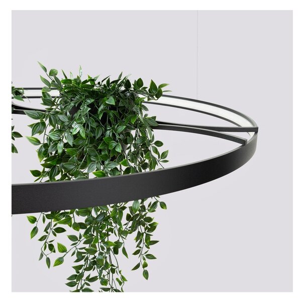 Черно алуминиево LED висящо осветително тяло ø 110 cm RIO – Thoro