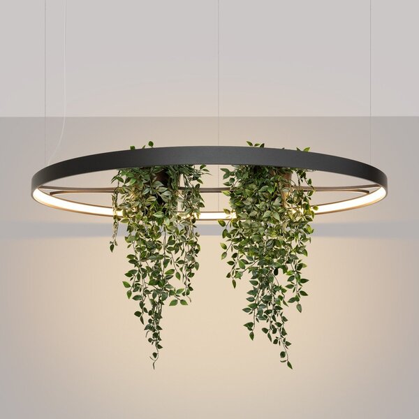 Черно алуминиево LED висящо осветително тяло ø 110 cm RIO – Thoro