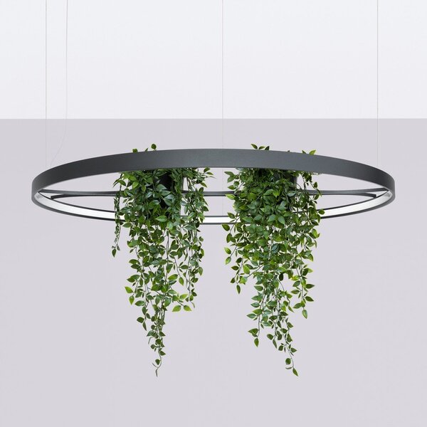 Черно алуминиево LED висящо осветително тяло ø 110 cm RIO – Thoro