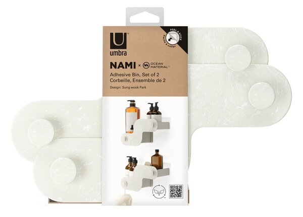 Бежови пластмасови рафтове за баня 2 бр. без пробиване Nami – Umbra