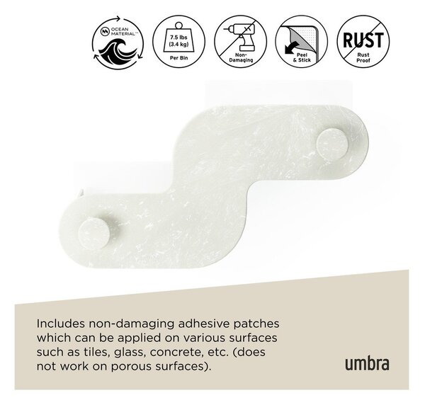 Бежови пластмасови рафтове за баня 2 бр. без пробиване Nami – Umbra
