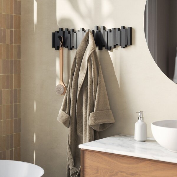 Черна пластмасова стенна закачалка 72 cm Sticks – Umbra