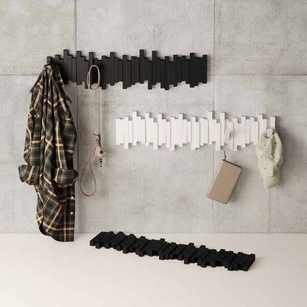 Черна пластмасова стенна закачалка 72 cm Sticks – Umbra