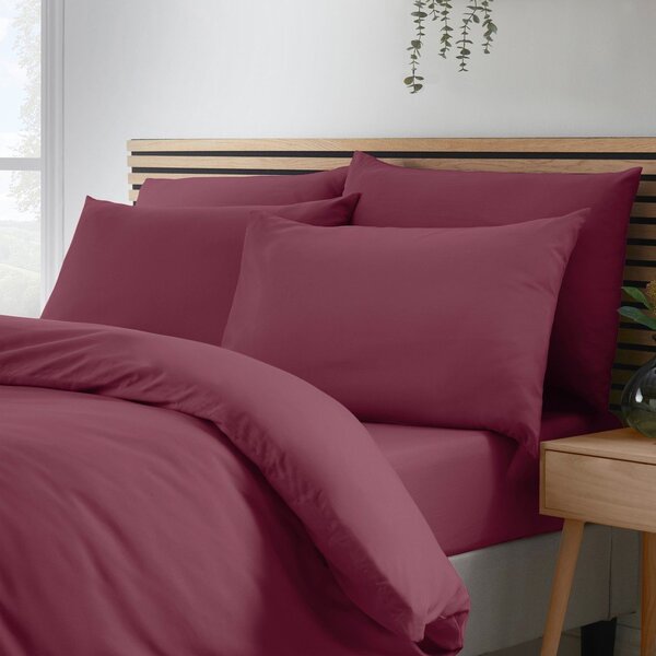 Бордо единично спално бельо 135x200 cm So Soft Non Iron – Catherine Lansfield