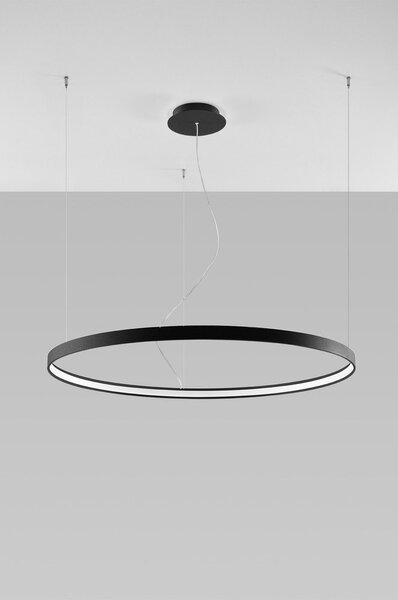 Черно алуминиево LED висящо осветително тяло ø 110 cm RIO – Thoro