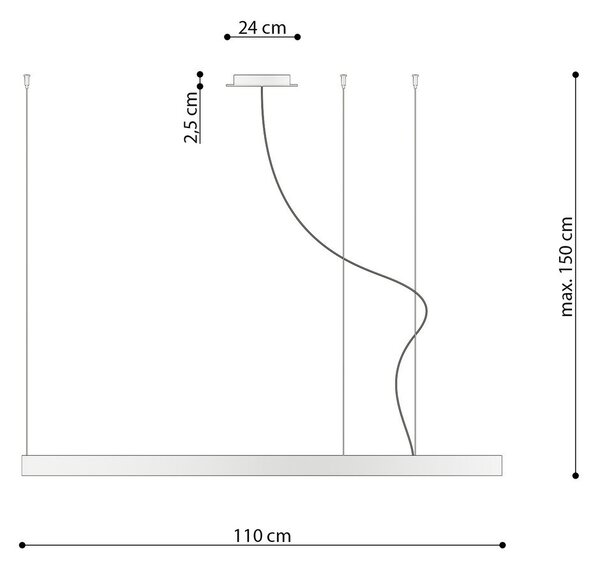 Черно алуминиево LED висящо осветително тяло ø 110 cm RIO – Thoro