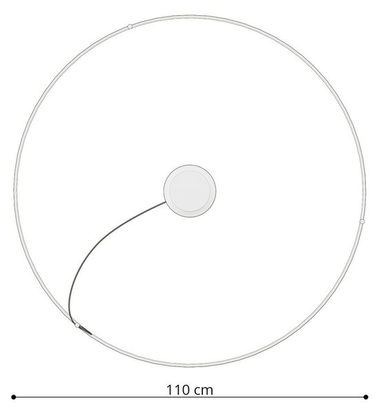 Черно алуминиево LED висящо осветително тяло ø 110 cm RIO – Thoro