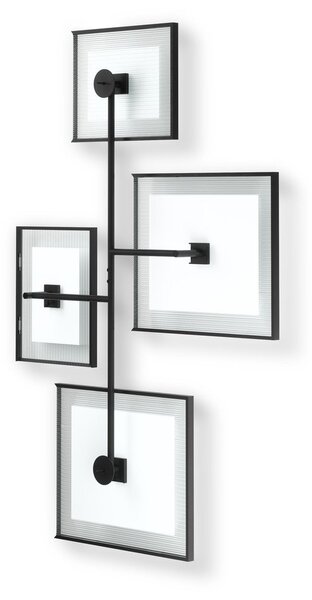 Черен гланц метална/стъклена рамка висяща 57x99 cm Flute – Umbra