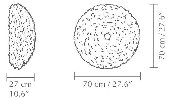 Бяла стенна лампа ø 70 cm Eos Up Large – UMAGE