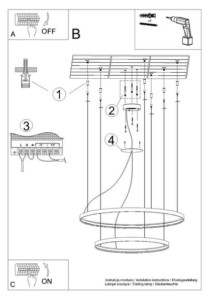 Черно алуминиево LED висящо осветително тяло ø 78 cm RIO – Thoro