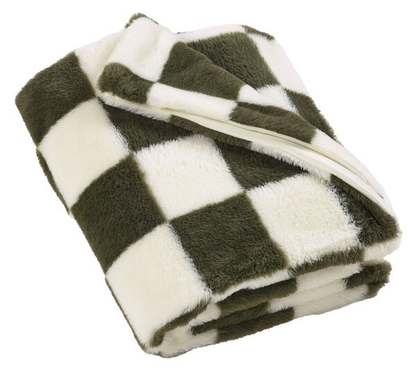 Бяло/зелено одеяло 130x170 cm Cosy Soft Checkerboard – Catherine Lansfield