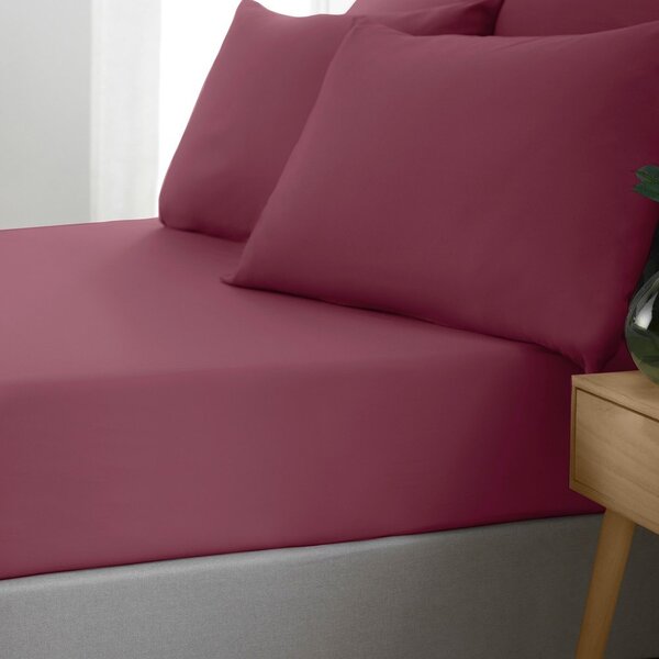 Бордо еластичен чаршаф 90x190 cm So Soft Non Iron – Catherine Lansfield