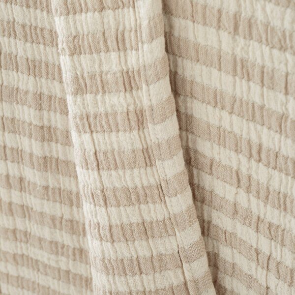 Памучно одеяло в естествен цвят 150x200 cm Cotton Muslin Stripe – Bianca