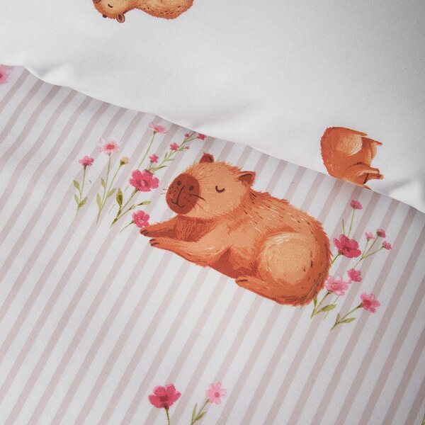 Двойно спално бельо в естествен цвят 200x200 cm Happy Capy(bara) – Catherine Lansfield