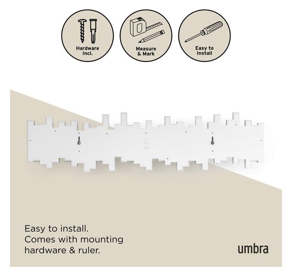 Бяла пластмасова стенна закачалка 72 cm Sticks – Umbra