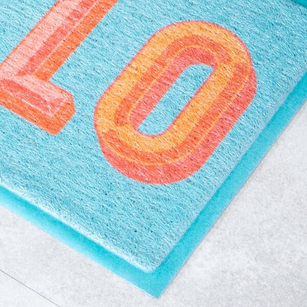Изтривалка от рециклирана пластмаса 40x70 cm Blue Hello – Artsy Doormats