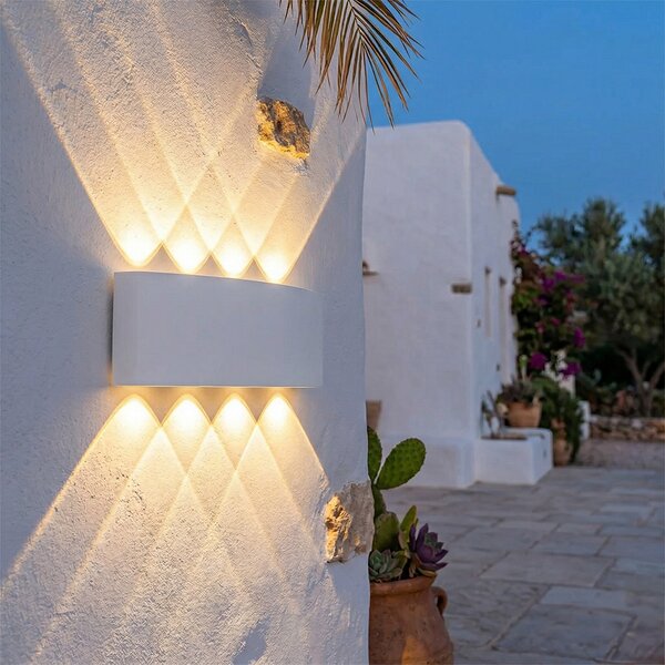 Външна стенна лампа бяла с LED 10-светлина IP54 - Silly