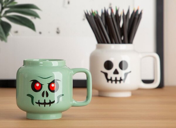 Зелена керамична детска чаша за лате 255 ml Skeleton – LEGO®