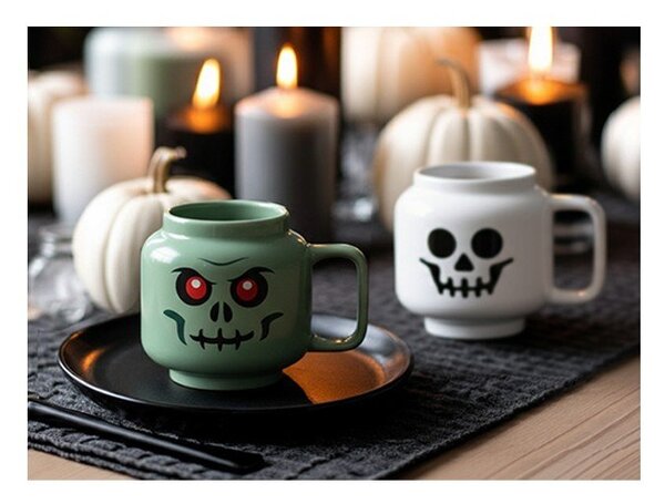 Зелена керамична детска чаша за лате 255 ml Skeleton – LEGO®