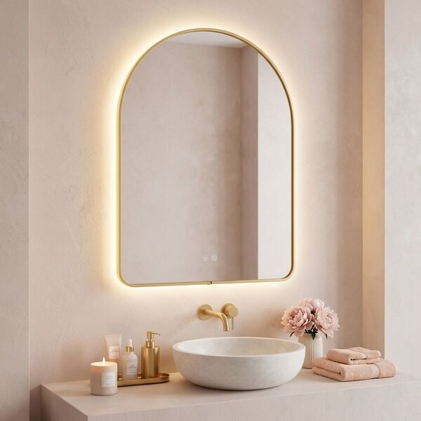 Огледало LED 80x60cm CAMLOT Brush Gold