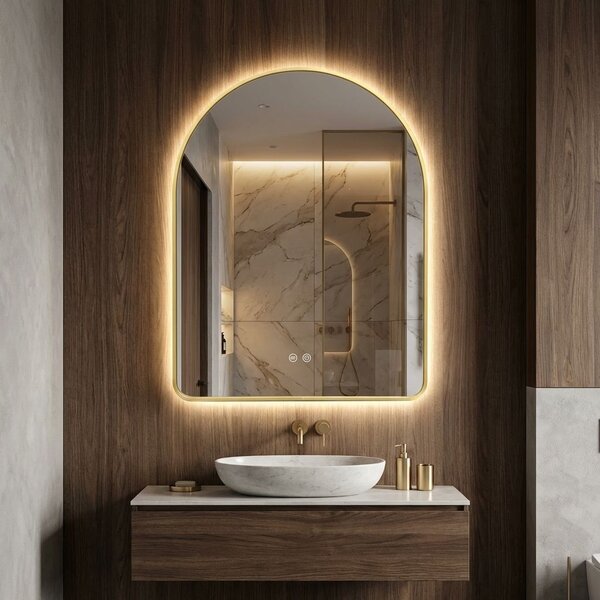 Огледало LED 80x60cm CAMLOT Brush Gold