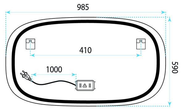 Огледало LED 100x60cm TOP-4