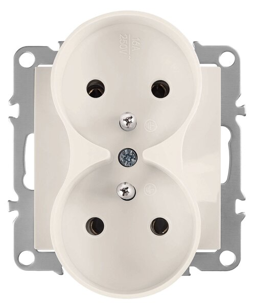 Двоен контакт със заземяване OSTE JNH002-G Beige