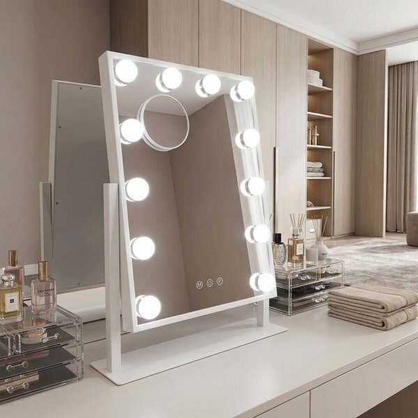 Огледало LED HOLLYWOOD White 30x40