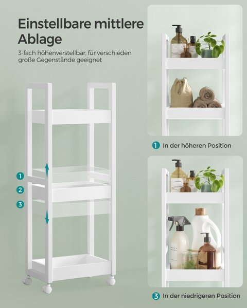 Рафт за баня Songmics бял 30x20x80 см