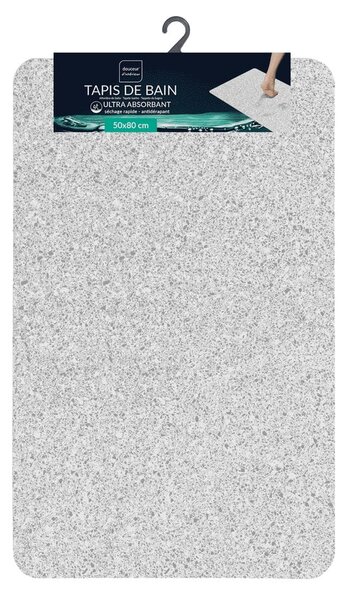 Сив килим за баня 50x80 cm Granite – douceur d'intérieur