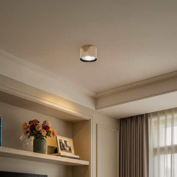 Argon Таванни прожектори Chloe фиксирани, стомана в цвят месинг, Затъмняване, Злато / месинг, Дневна/трапезария, Метал, Модерен