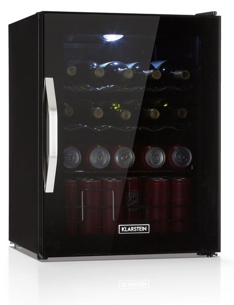Klarstein Beersafe L Onyx, охладител за напитки, D, LED, метални решетки, стъклена врата, черен