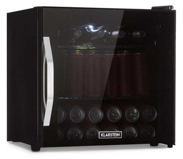 Klarstein Beersafe L Onyx, охладител за напитки, E, LED, метални решетки, стъклена врата, черен