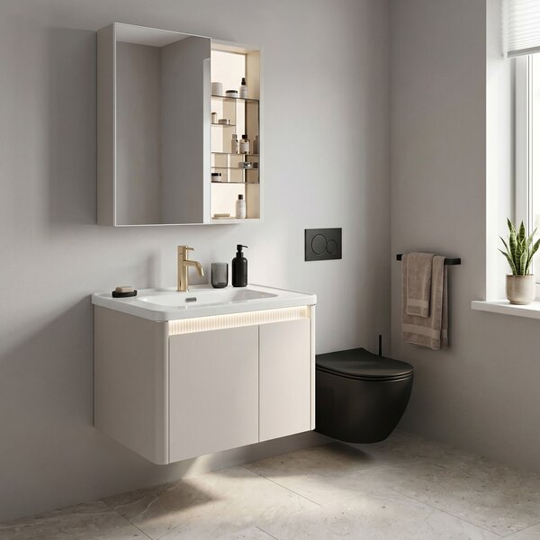 Комплект мебели за баня с мивка Sora DE07-60 Beige 60CM