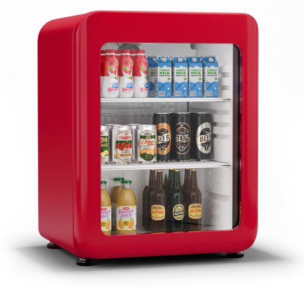 Klarstein Audrey Evo охладител за напитки, Ретро дизайн, стъклена врата, 65 L, EEK C